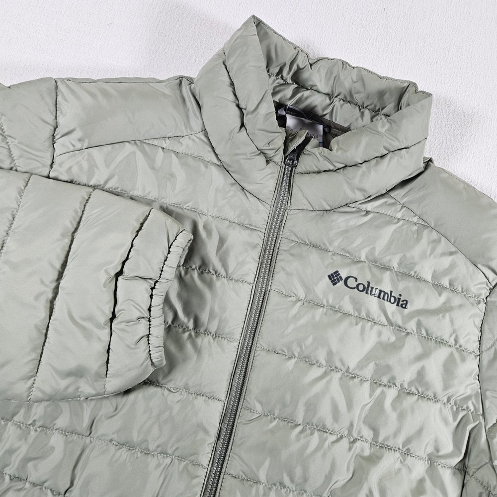 Columbia Puffer Jacket‎ Mens Medium Sage Green Quilted Lightweight XM3283